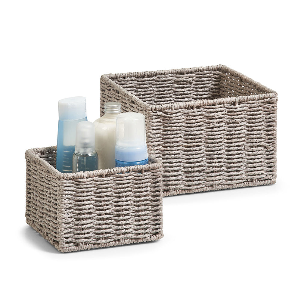 Gevlochten mandjes 2-delige set Zeller