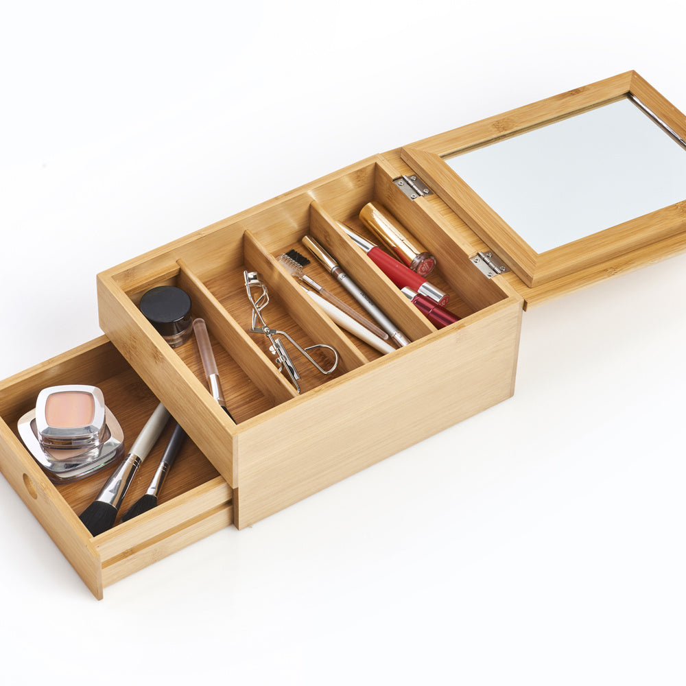houten make-up organizer