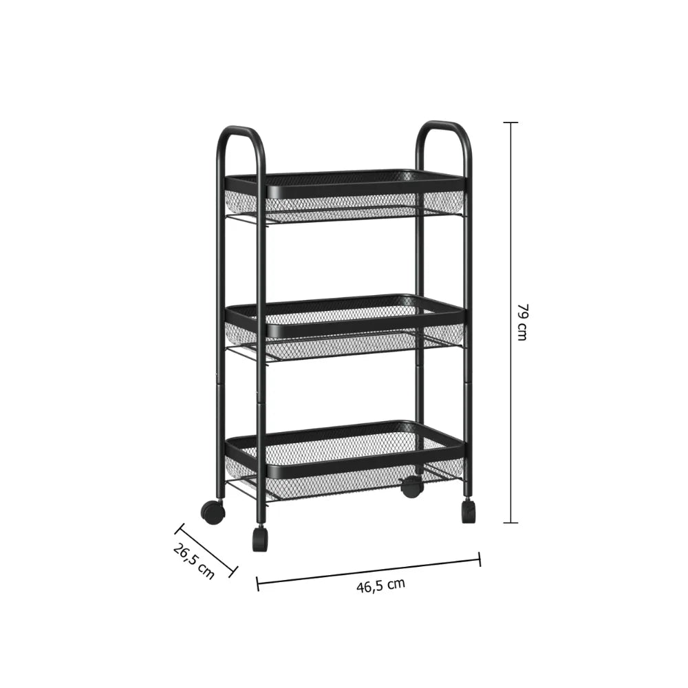 Metalen trolley zwart uitneembare manden Five®