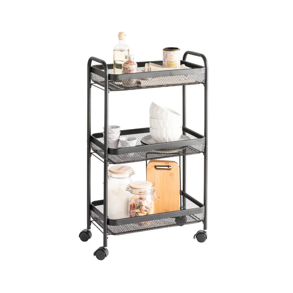 Metalen trolley zwart uitneembare manden Five®