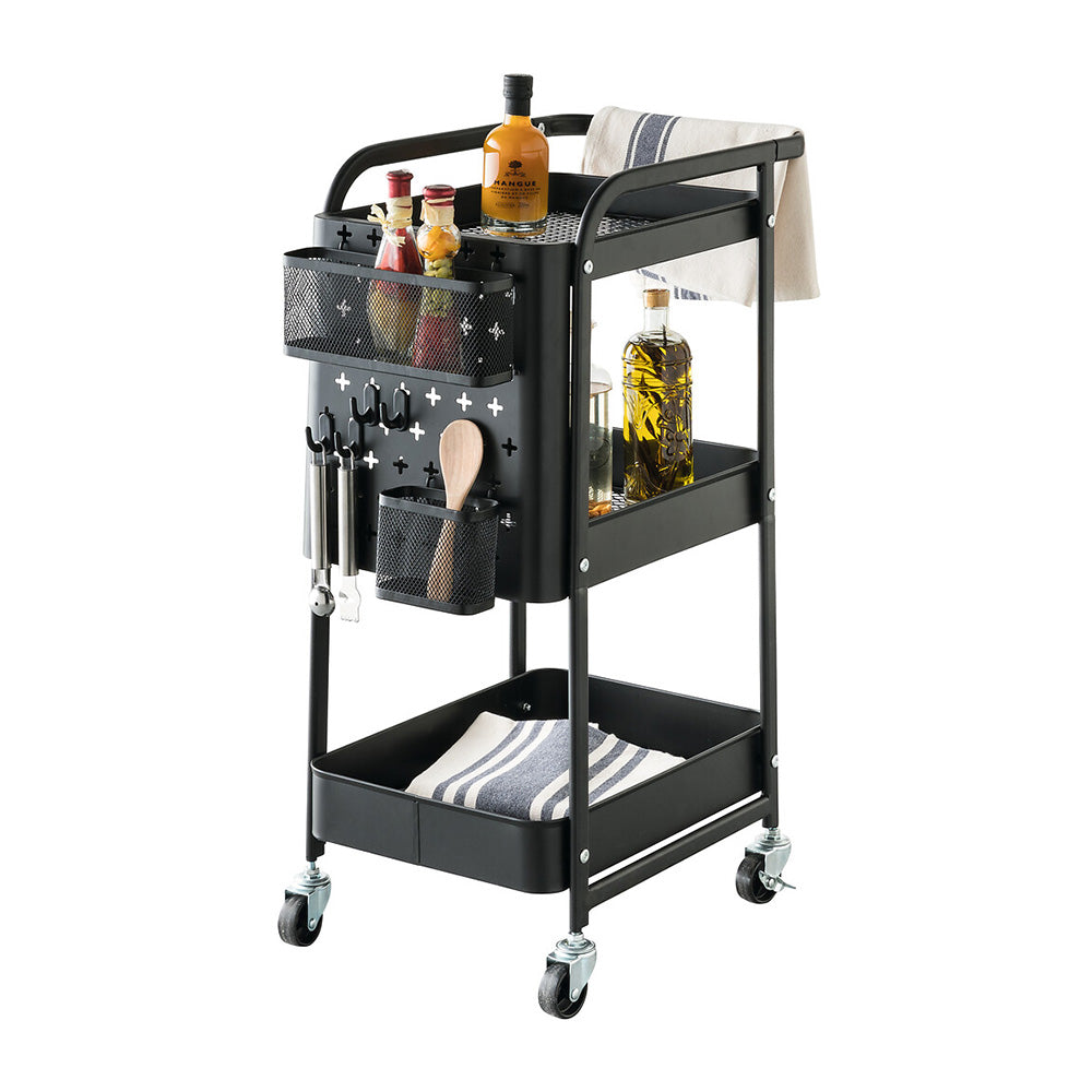 Metalen trolley zwart met opbergbakken Five®