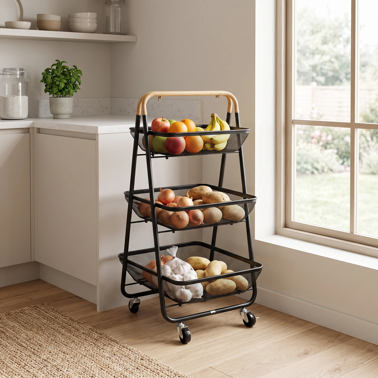 Zwarte trolley staal 3 laags Five®