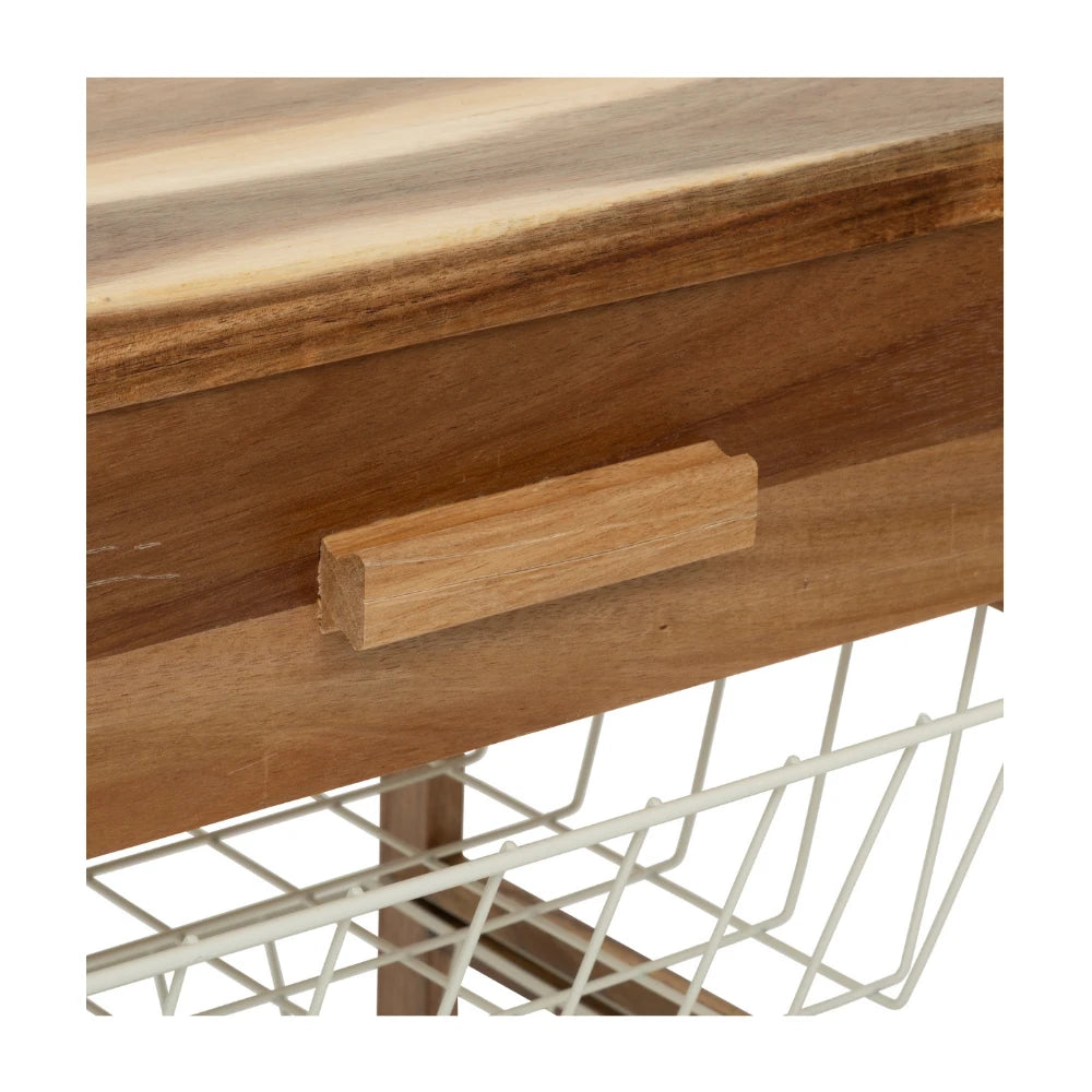 Houten keukentrolley met opbergmanden Five®
