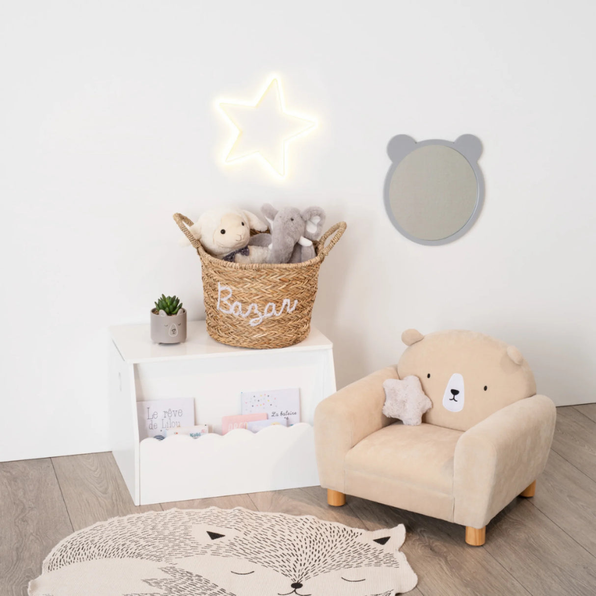 Witte opbergkist kinderkamer Atmosphera