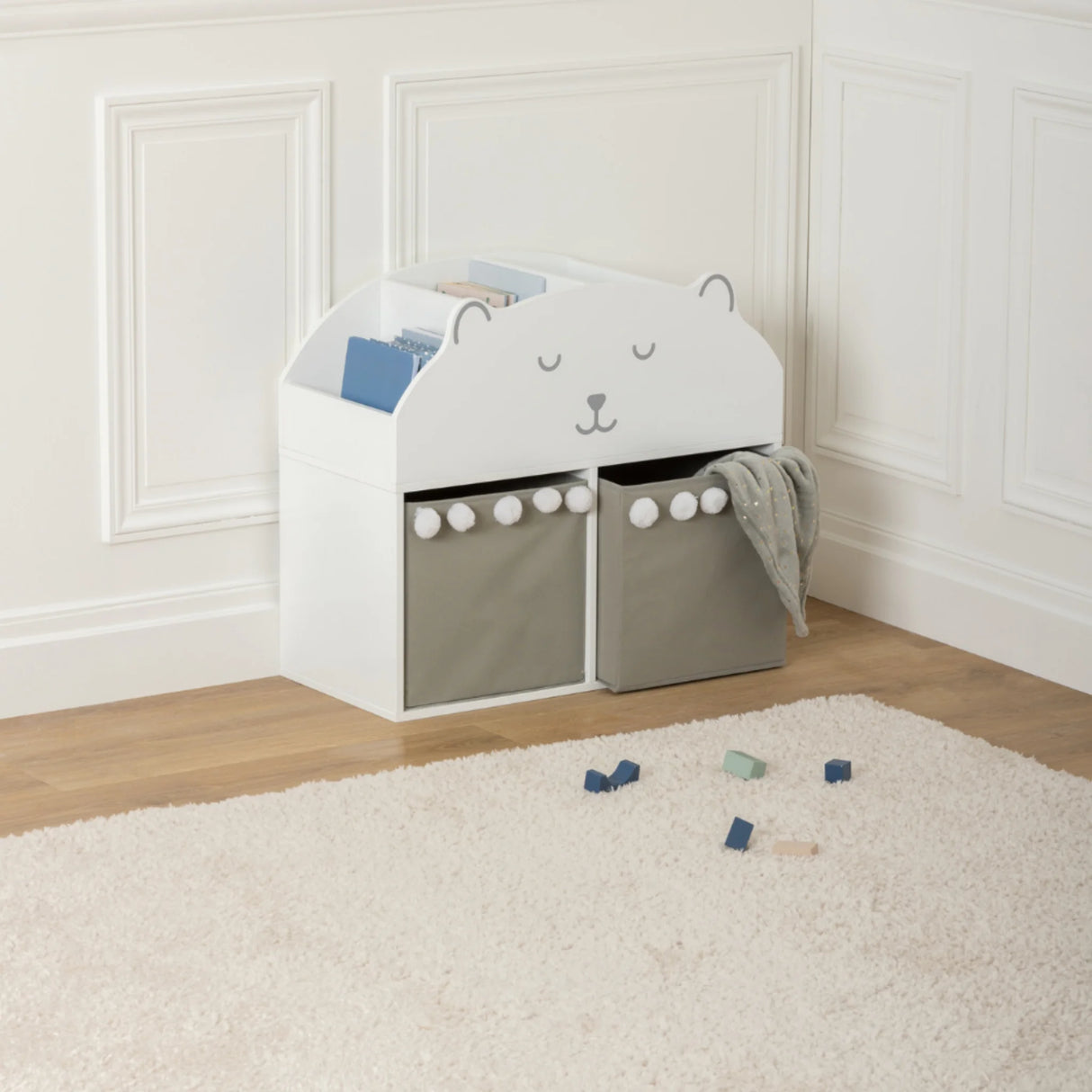 Teddybeer boekenkast kinderkamer met opbergruimte Atmosphera