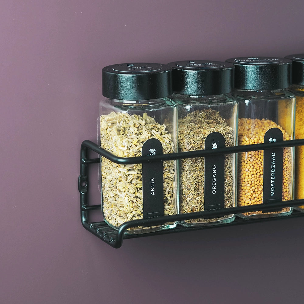 So Clever kruidenset Wand Kruidenrek met 24 Kruidenpotjes en Labels