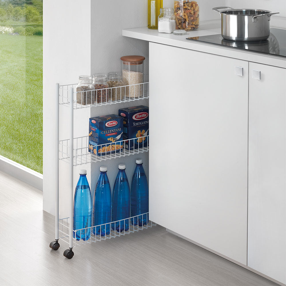 metaltex-smalle-keukentrolley-wit