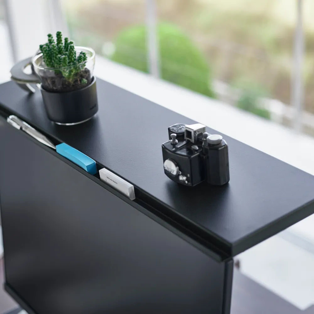 Monitorstandaard zwart 2-laags in hoogte verstelbaar Yamazaki