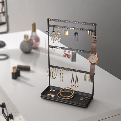 oorbellenrekje metaltex zwart