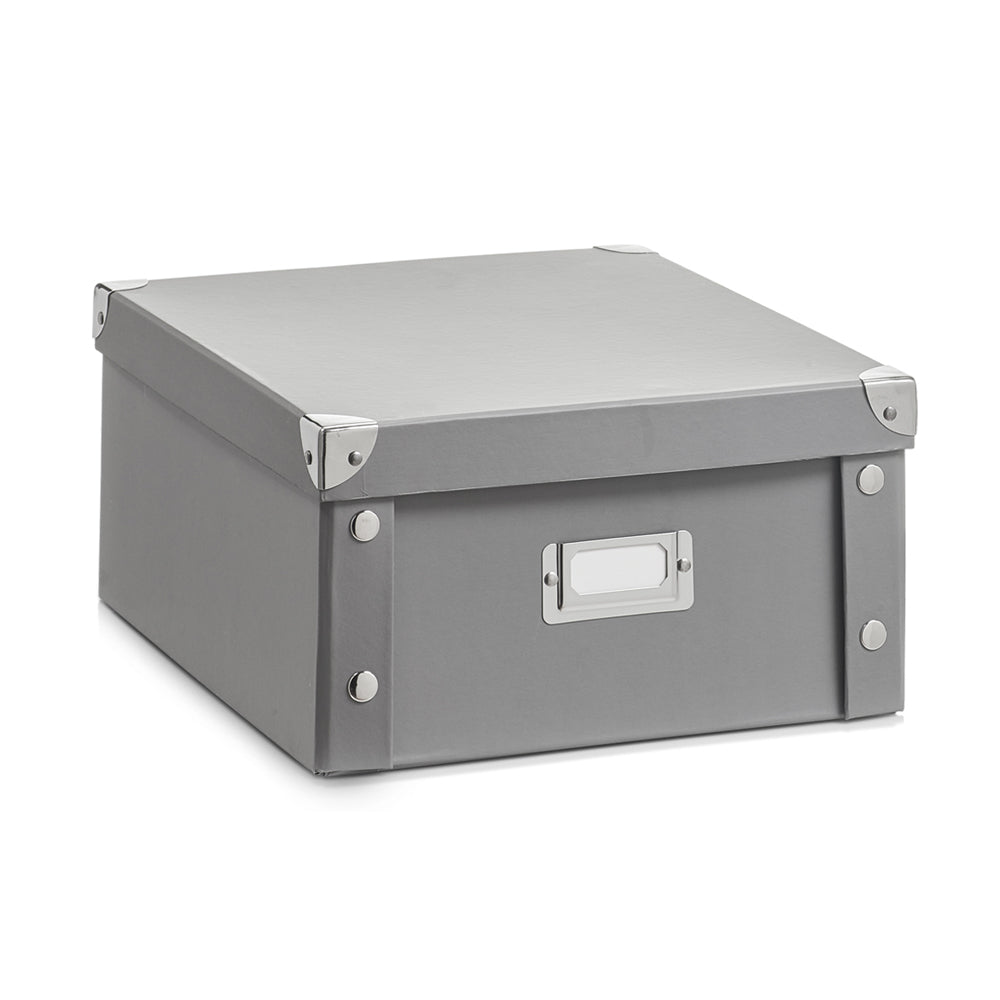 Opbergbox met deksel medium (31 x 26 x 14 cm) grijs Zeller