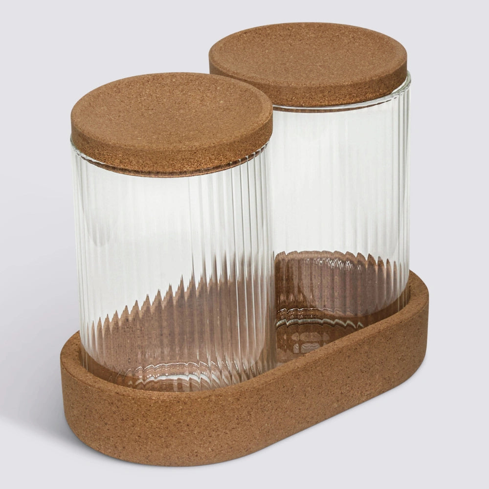 Wattenschijfjes en -staafjes houder 3-delige set Five®