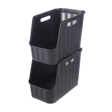 open-voorzijde-smalle-zwarte-mand