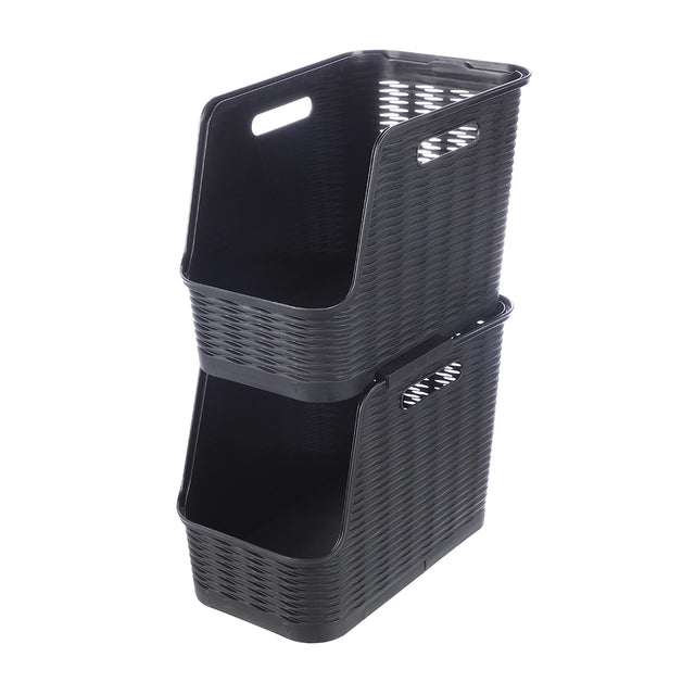 open-voorzijde-smalle-zwarte-mand