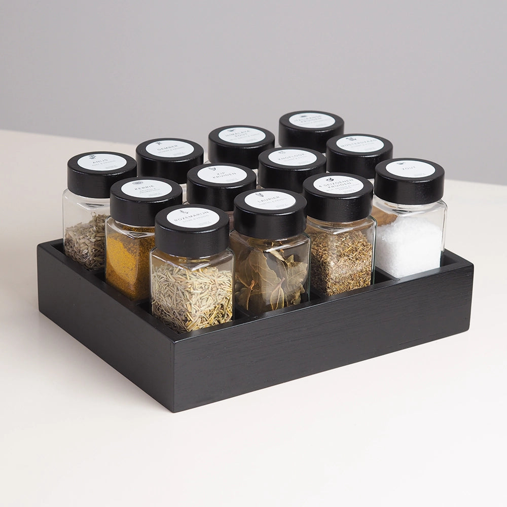 So Clever kruidenset Organizer Lade met 12 Kruidenpotjes en 72 Labels