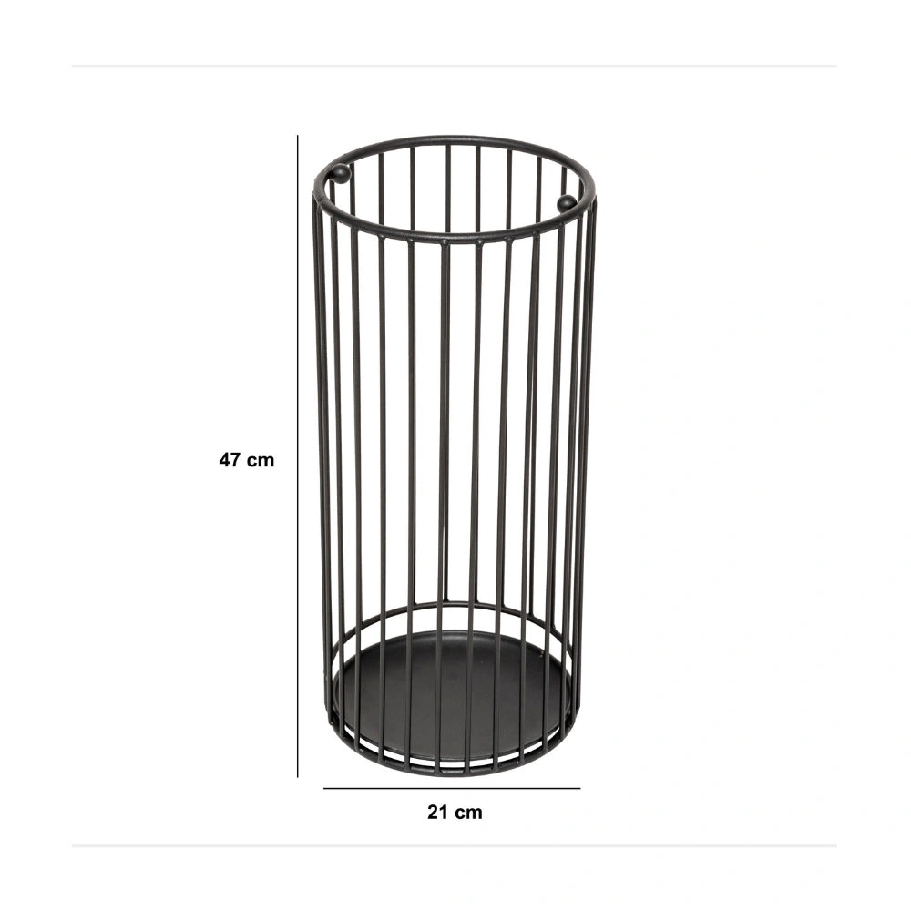 Parapluhouder zwart met lekbak metaal Five®