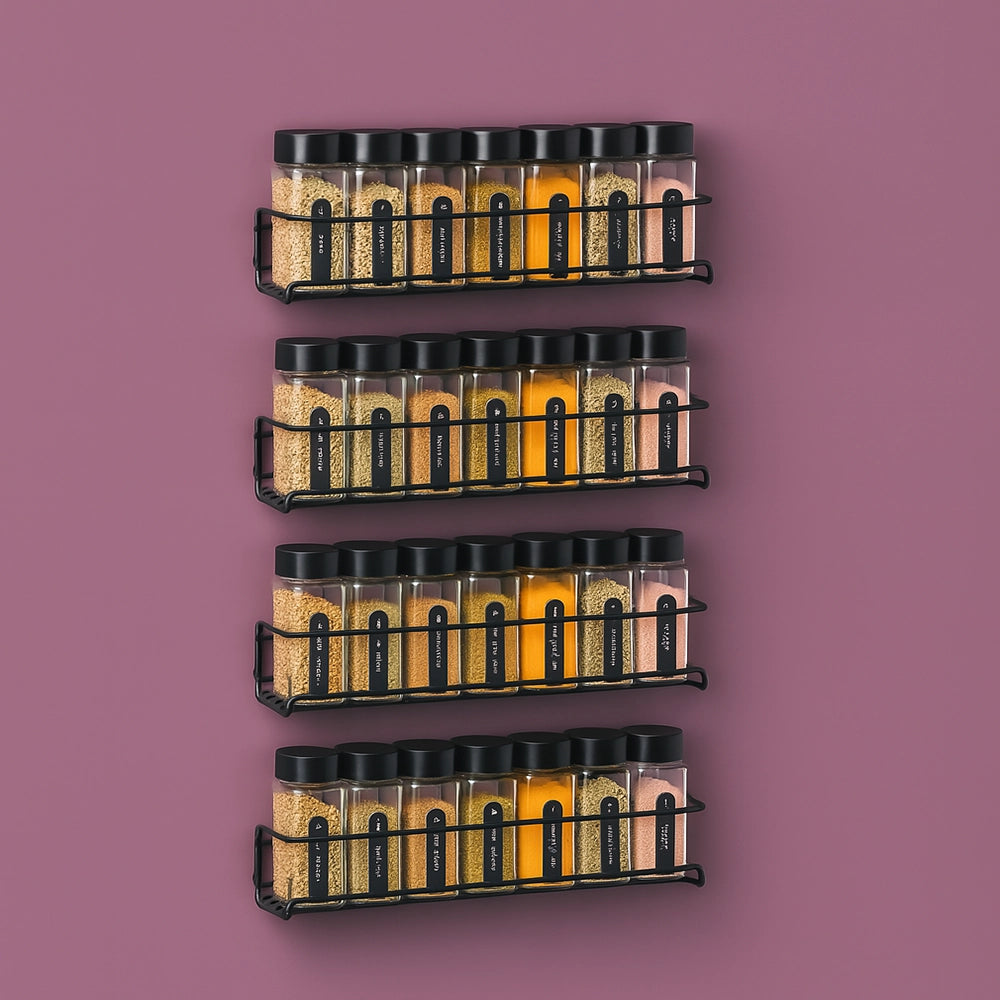 So Clever kruidenset Wand Kruidenrek met 24 Kruidenpotjes en Labels