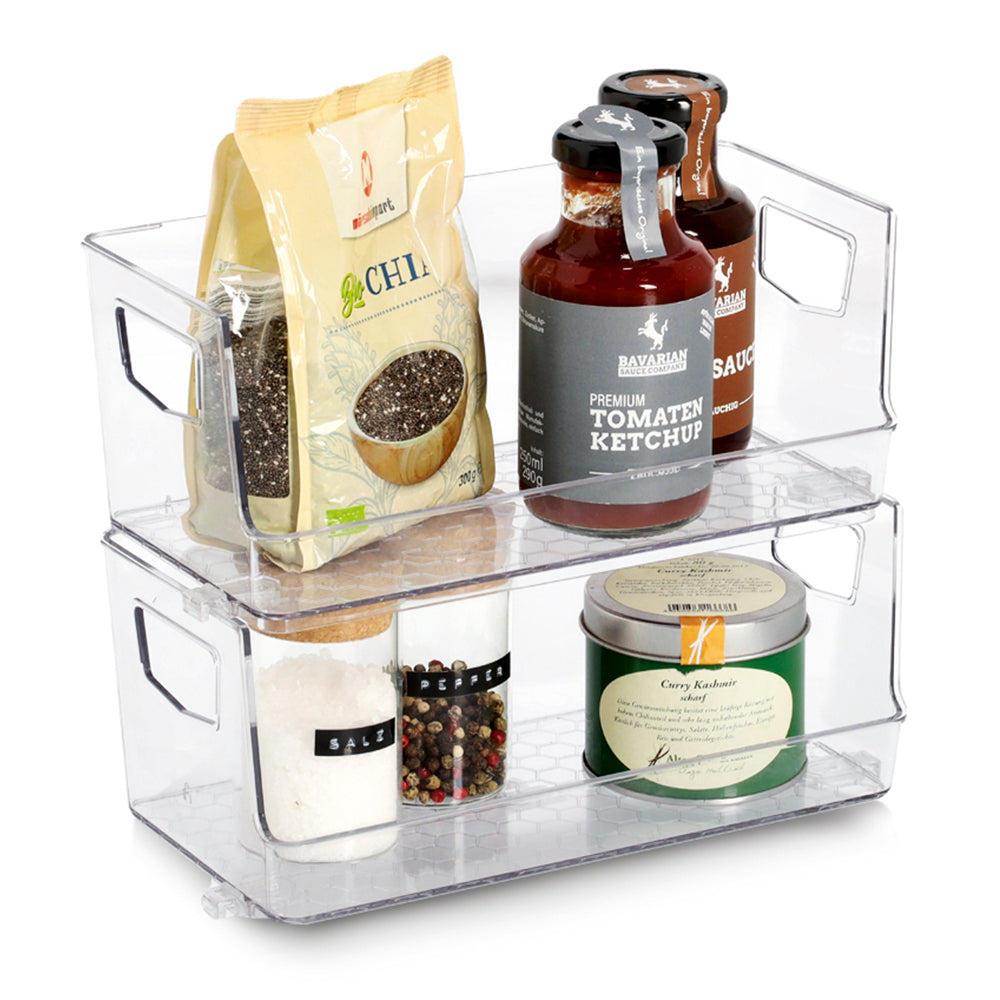 Stapelbaar opbergbakje open voorzijde 2 stuks Zeller Present