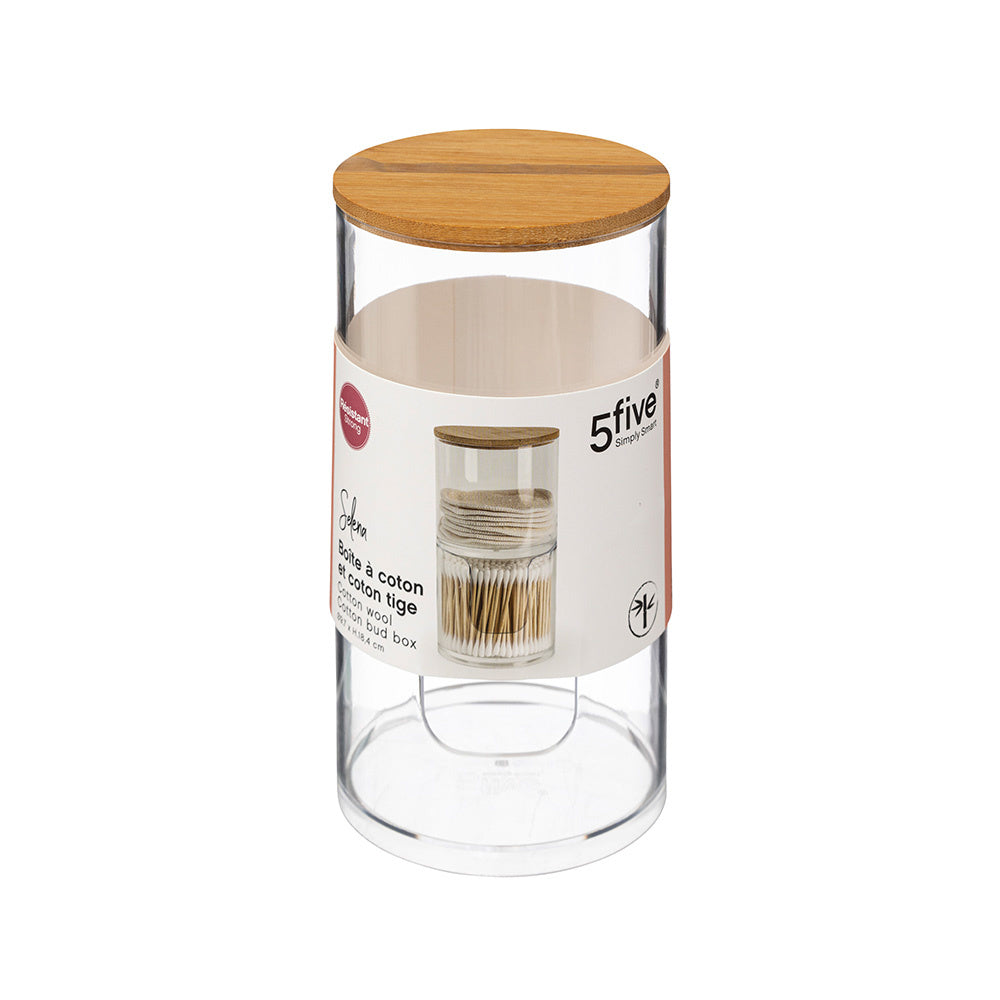 Stapelbare wattenschijfjes en -staafjes houder Five®