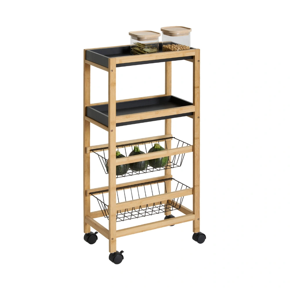 Smalle keukentrolley 2 uitschuifbare mandjes Five®