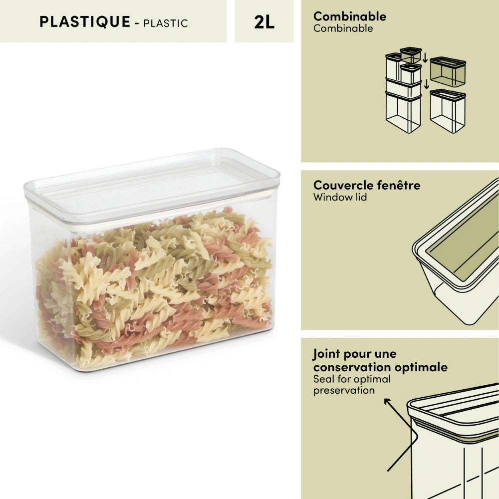 Voorraadpot 2.0 liter luchtdicht en stapelbaar Five®