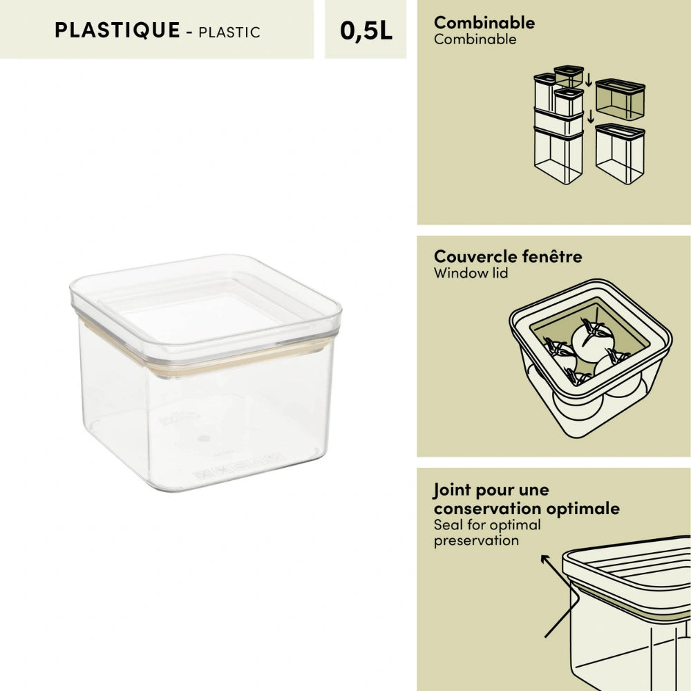 Voorraadpot 500 ml luchtdicht en stapelbaar Five®