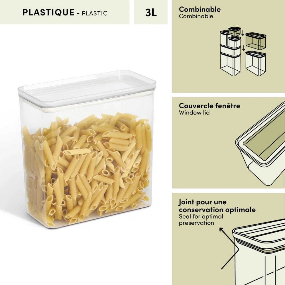 Voorraadpot 3.0 liter luchtdicht en stapelbaar Five®