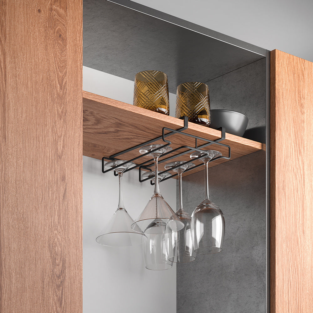 wijnglazen rek zwart