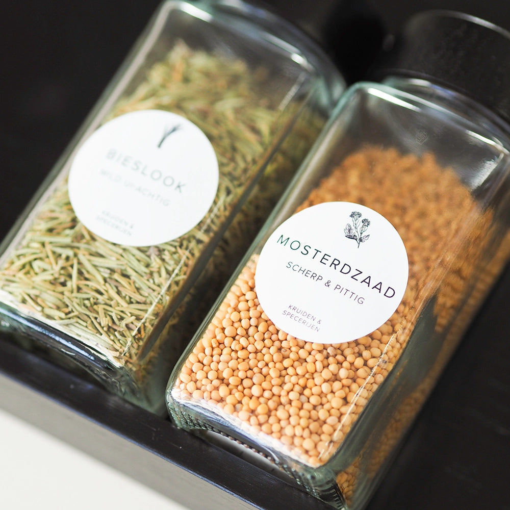 So Clever kruidenset 24 Kruidenpotjes 120 ml met Ø35mm Labels