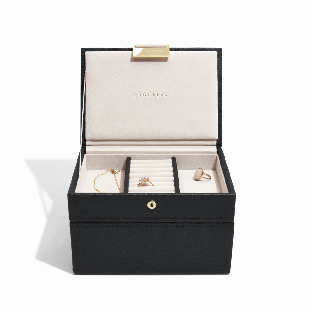 zwarte sieradendoos zwart stackers