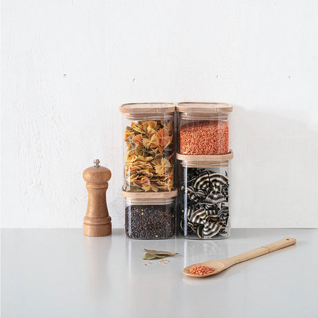 Glazen voorraadpotten