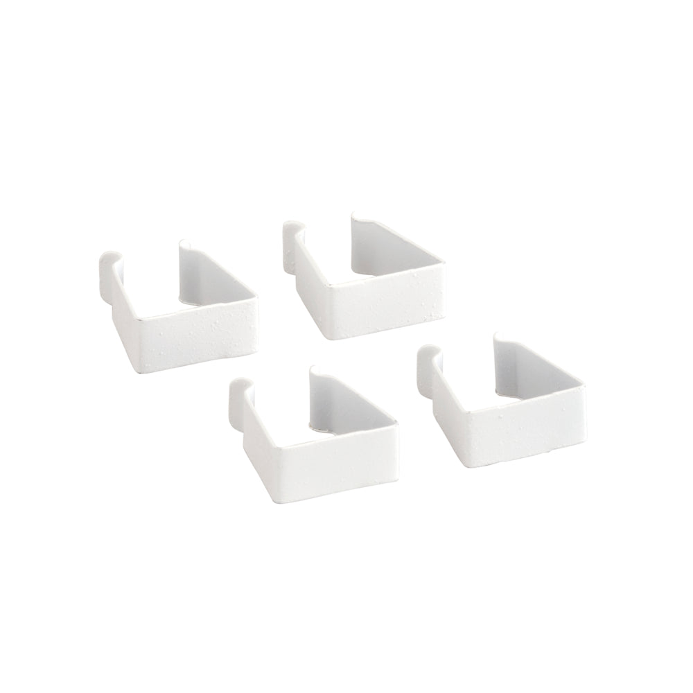 Frame side clips white, pkg/4