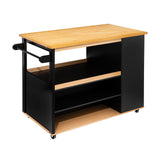 Keukeneiland op wielen hout zwart Five®