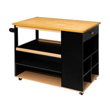 Keukeneiland op wielen hout zwart Five®