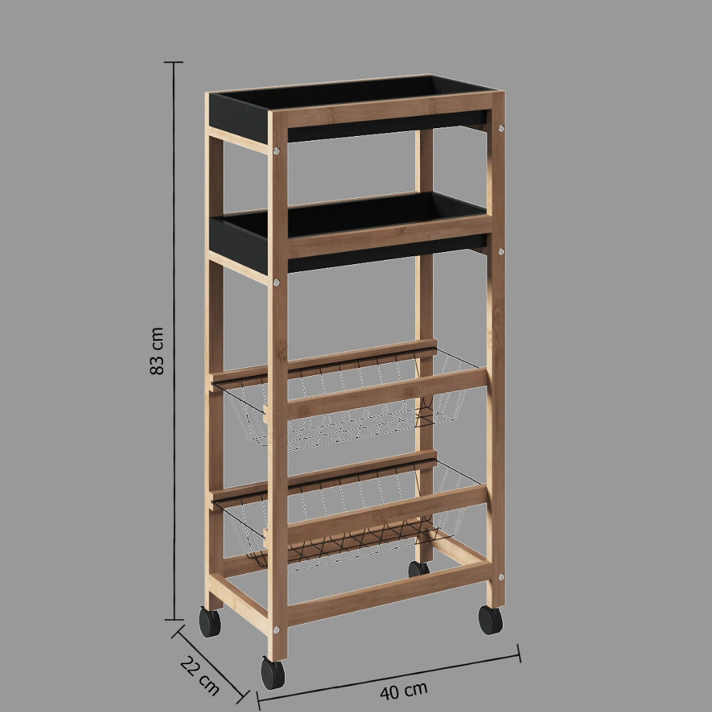 Smalle keukentrolley 2 uitschuifbare mandjes Five®