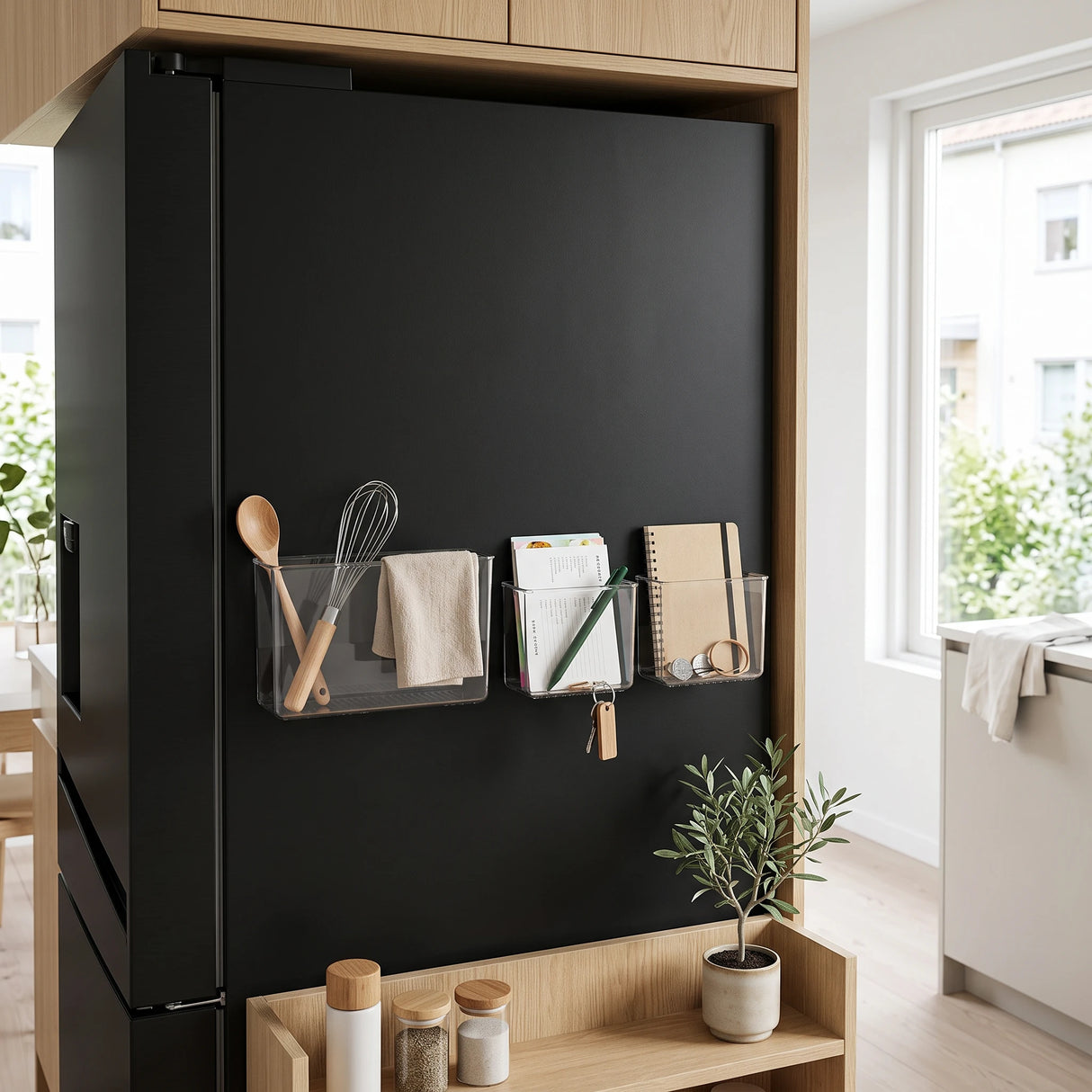 Magnetische hangbakjes transparant 3-delig Five®