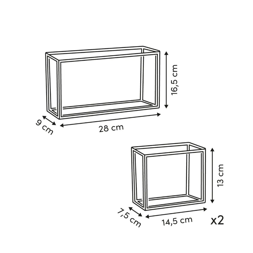 Magnetische hangbakjes transparant 3-delig Five®
