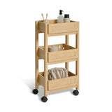 Japandi houten trolley met webbing-look Five®