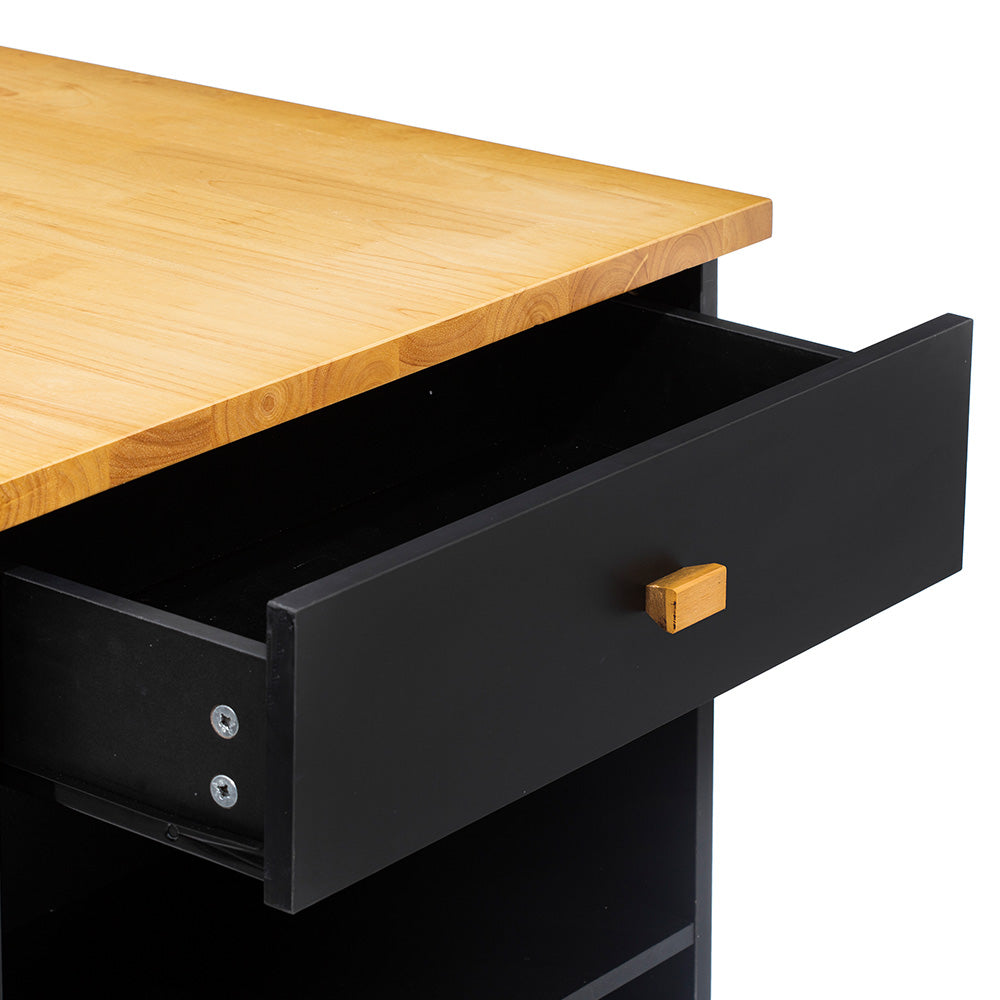 Keukeneiland op wielen hout zwart Five®