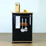 Keukeneiland op wielen hout zwart Five®