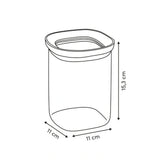 Glazen voorraadpot 1.0 liter vierkant stapelbaar Five®