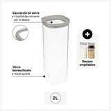 Glazen voorraadpot 2.0 liter vierkant stapelbaar Five®