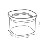 Glazen voorraadpot 400 ml vierkant stapelbaar Five®