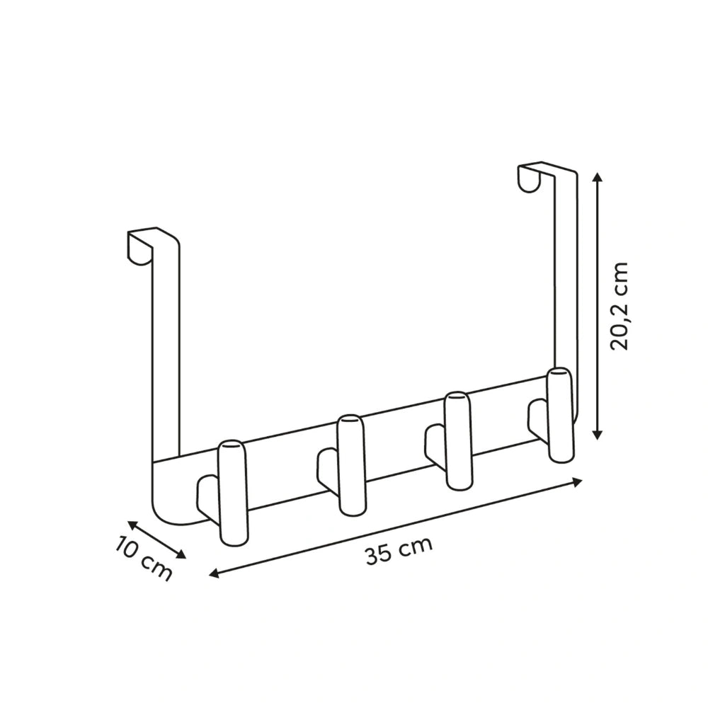 Deurkapstok stompe deur metaal/hout 4 haken Five® Cassie
