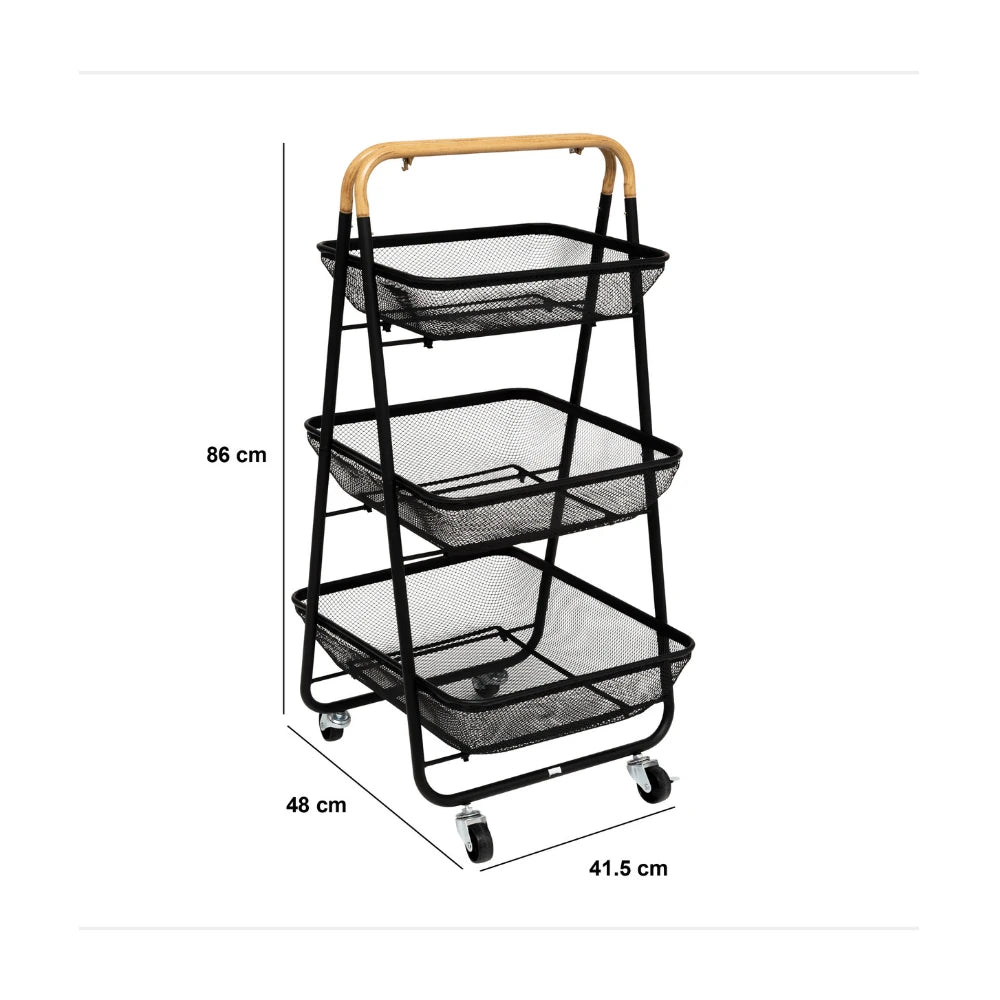 Zwarte trolley staal 3 laags Five®