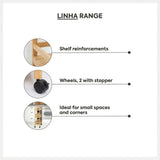 Smalle houten keukentrolley Five®