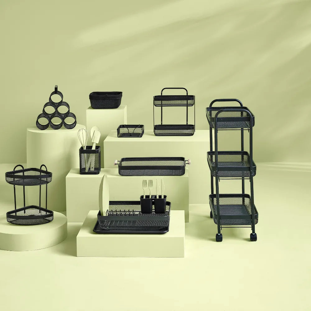 Metalen trolley zwart uitneembare manden Five®