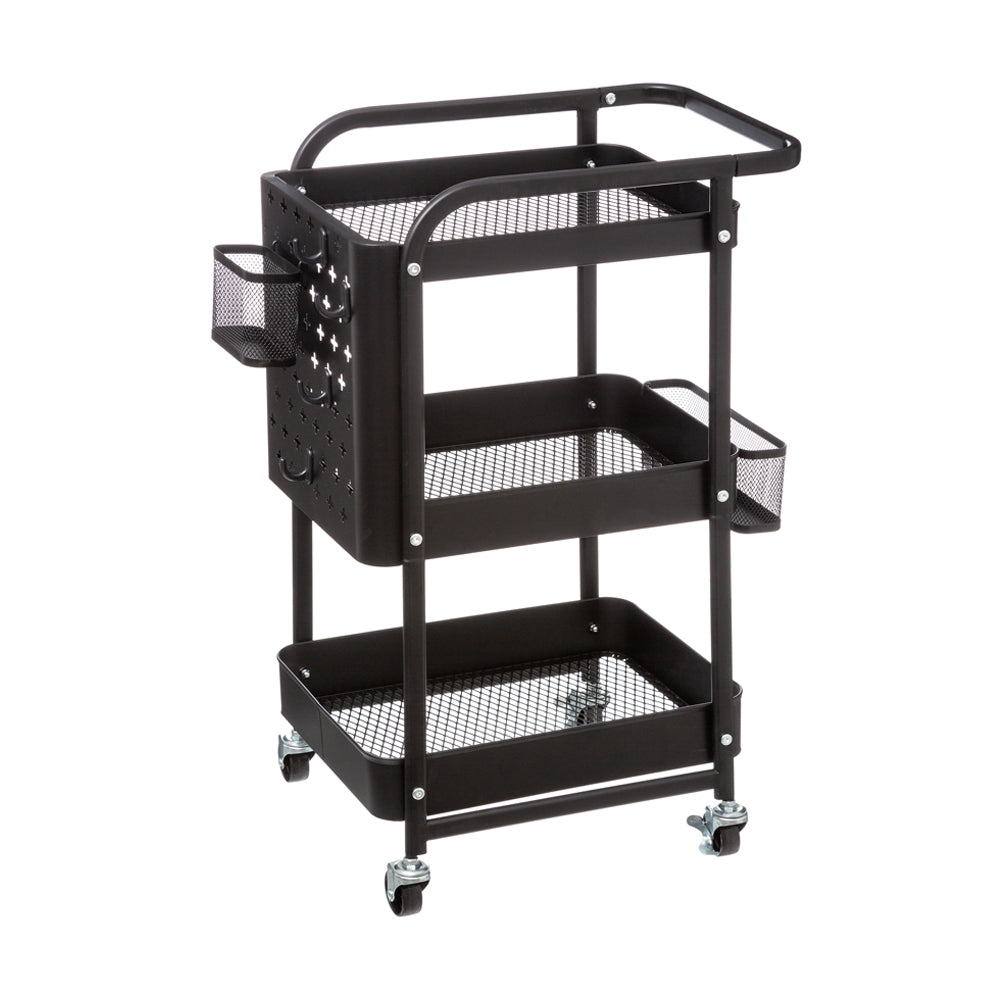Metalen trolley zwart met opbergbakken Five®