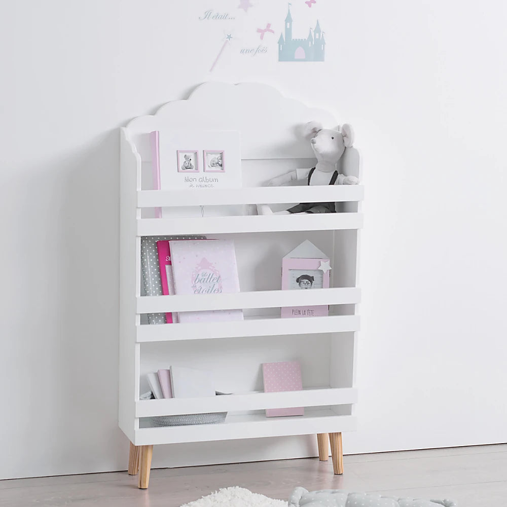 Witte boekenkast kinderkamer wolkenvorm Atmosphera