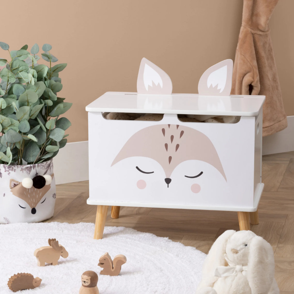 Grote speelgoedkist met deksel Vos Atmosphera