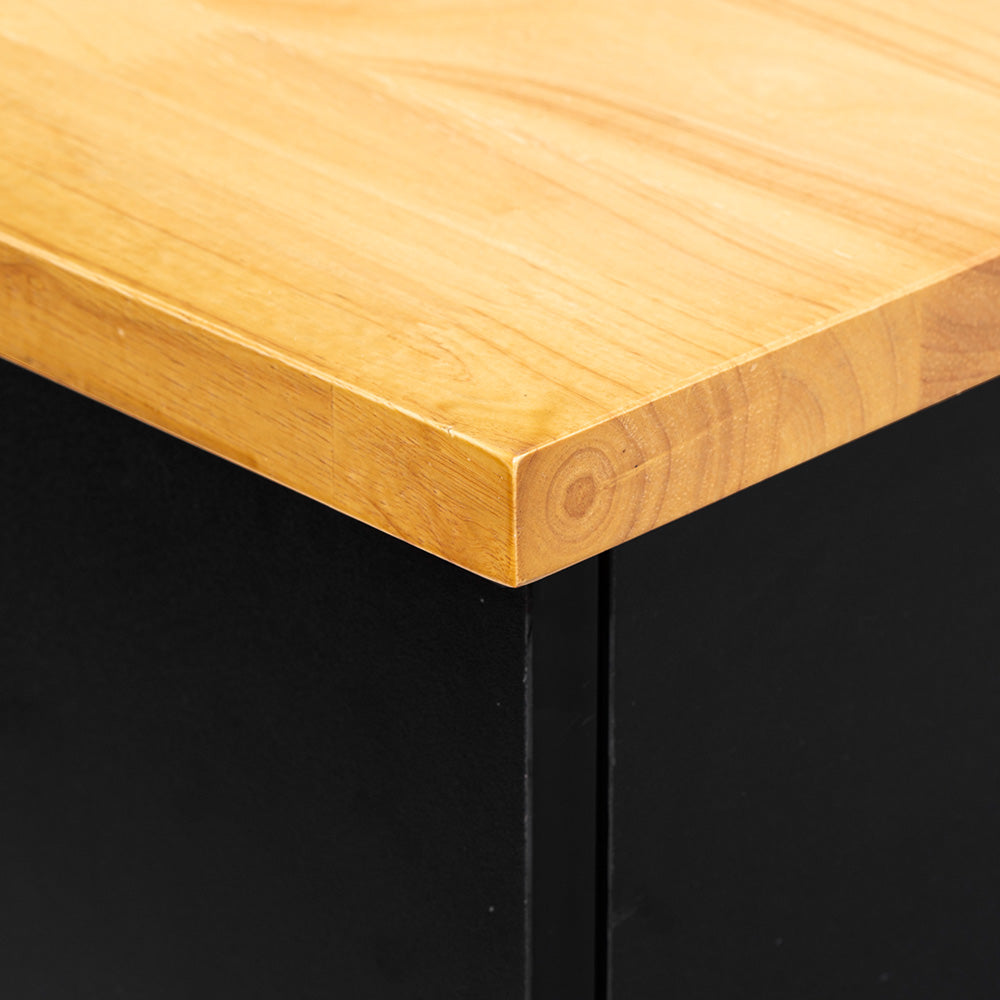 Keukeneiland op wielen hout zwart Five®